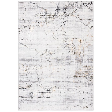 Safavieh 5 ft. 5 in. x 7 ft. 7 in. Amelia Contemporary Rectangle Power Loomed Rug - Gray & Gold ALA248F-5